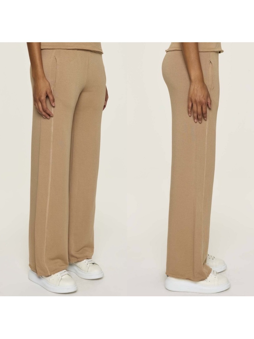 BLEUSALT Cindy wide-Leg Knit Pants in Camel size 00
